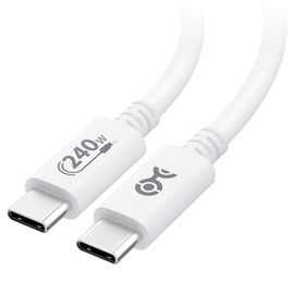 KALANKA-[Certifié USB-IF] Cable USB C vers USB C 240w 2m pour MacBook Pro, Dell XPS (Cable USB C 2m charge rapide, Câble USB C 140W) avec Power Delivery 3.1 Blanc (USB 2.0, Pas de vidéo)