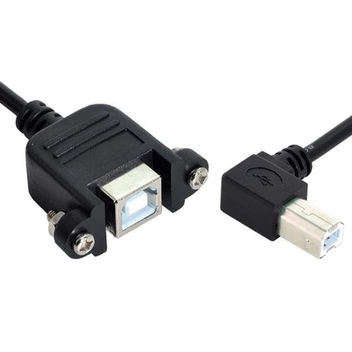 KALANKA-Câble d'extension USB de type B mâle vers femelle 50 cm à angle droit 90 degrés avec vis pour disque d'imprimante et scanner