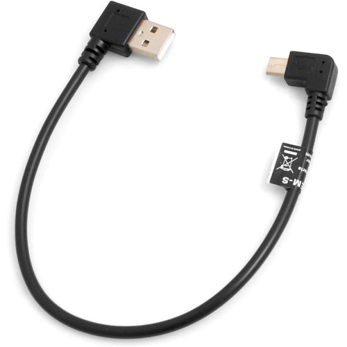 KALANKA-Câble Micro USB Angle coudé vers la Gauche à 90° Mâle vers USB 2.0 Type A coudé vers la Gauche (mâle) 90° + Câble de Chargement et de données env. 27 cm