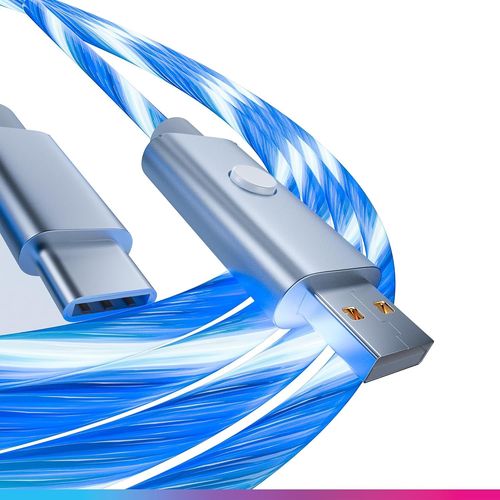 Kalanka-Cable Usb Led, Type A Vers Type C, Compatible Ps5 Pro Slim Xbox Series X|S Switch Pc Mac Android Iphone 15, 2 Mètres, Charge Rapide, 5 Modes D'éclairage, Type C