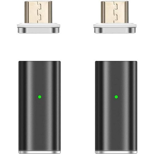 KALANKA-NetDot Gen10 Charge rapide magnétique Adaptateur Micro-USB(femelle) vers Micro-USB(mâle) pour Smartphones Android (2 pack noir)