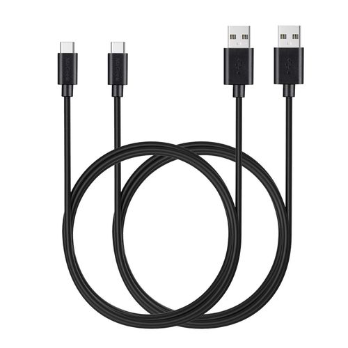 KALANKA-(Lot de 2, 1,8m Câbles USB Type C vers USB 2.0 Extra Long de Données et Charge pour Samsung Galaxy S8, S8 Plus, Nexus 6P, LG G6, new MacBook, Google Pixel XL, OnePlus et plus (Noir)