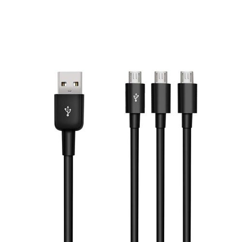 KALANKA-Câble USB vers micro USB, câble répartiteur USB 2.0 vers micro USB, câble 3 en 1 USB 2.0 A mâle vers trois micro USB mâle 1 vers 3 câble de charge de synchronisation 25 cm