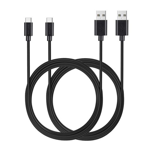 KALANKA-(Lot de 2, 3,0m Câbles USB Type C vers USB 2.0 Super Long de Données et Charge pour Samsung Galaxy S8, S8 Plus, Nexus 6P, LG G6, new MacBook, Google Pixel XL, OnePlus et plus (Noir)
