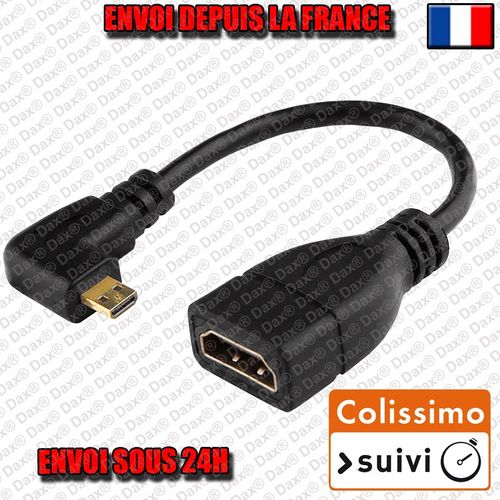 Câble Adaptateur Micro HDMI Mâle vers HDMI Femelle (15CM)