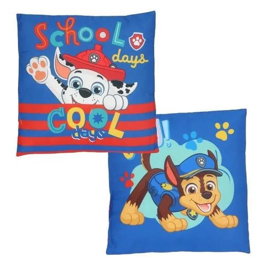 Coussin - Paw Patrol - Chase Et Marcus - 40x40 Cm - Bleu Et Rouge - Synthétique