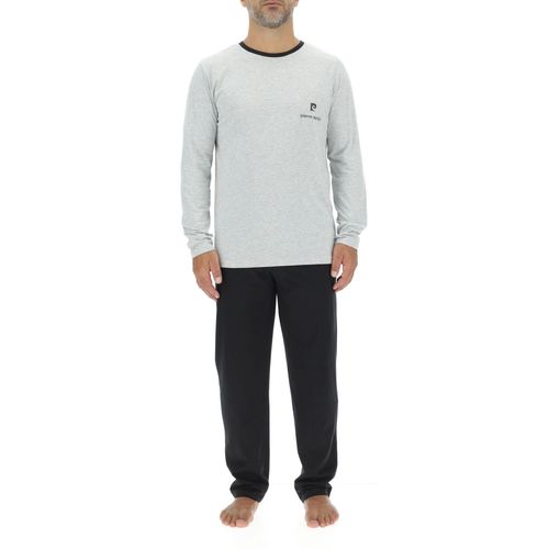 Ensemble Pyjama Long Homme En Coton Uni Logo Poitrine