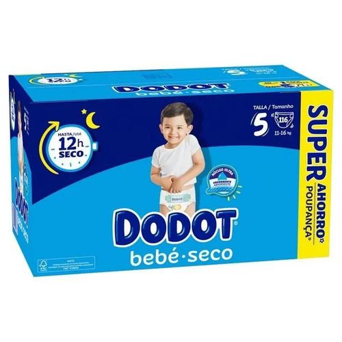 Couches - Dodot - Baby Dry - Taille 5 - 12h De Sécheresse - Barrière Anti-Fuites