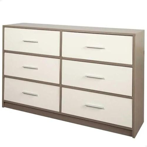 Commode - Aktive - 114x30x70 Cm - 6 Tiroirs - Design Contemporain - Pratique Et Durable