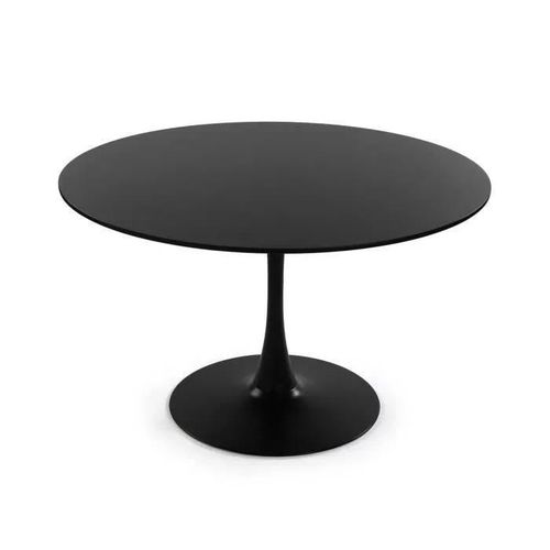 Table À Manger - Versa - Lia - 73 X 120 X 120 Cm - Bois Mdf - Métal - Noir