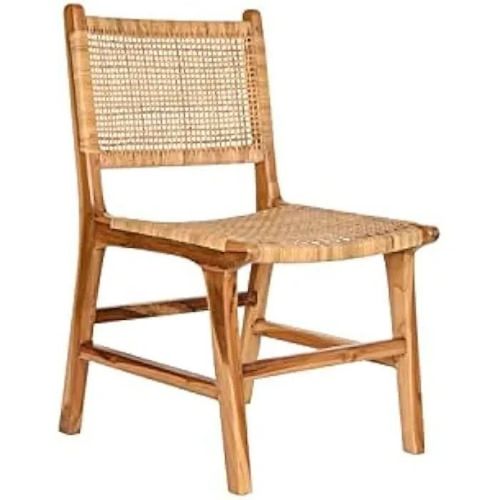 Chaise - Dkd Home Decor - Multicolore - Rotin Et Teck - 51x48x86 Cm - Design Contemporain