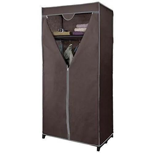 Domopak Living Non Tissé Garde-Robe En Tissu Avec Étagère Marron Uni - 905030