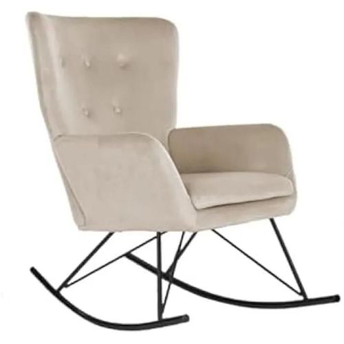 Fauteuil À Bascule - Home Esprit - Noir Beige - Polyester - Métal - 1 Place