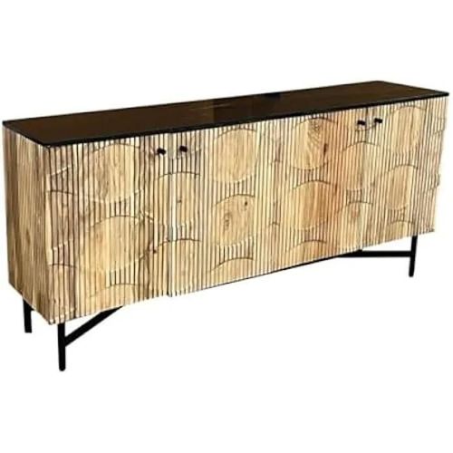 Buffet En Marbre - Home Esprit - Modèle Acacia - 175 X 40 X 76 Cm - Multicolore - Buffet Bas