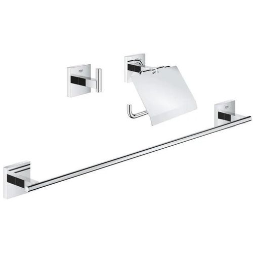 Ensemble d'accessoires - GROHE - Start Cube - Chromé - 3-in-1 - Fixations cachées