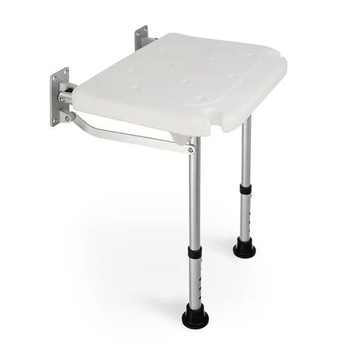 Timago - De Chaise De Douche Murale, Siège De 29 X 48 Cm, Rond, Châssis De Aluminium Conavec Pointes Antidérapantes, Hauteur Rég 