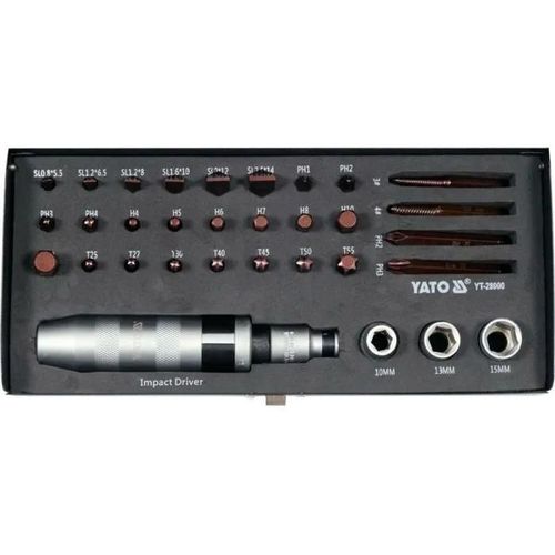 Tournevis Yato - YT-28000 - TOURNEVIS Ã IMPACT AVEC CONSEILS 32 pcs.