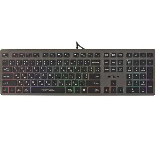 Clavier de jeu QWERTY A4Tech FX60H 2x ports USB Plug & Play Connexion USB 1,5 m de longueur de câble (rétroéclairage néon)