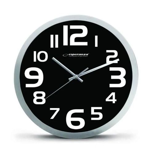 Horloge - pendule Esperanza - EHC013K - Wall Clock - Zurich - Black Horloge à quartz Ovale Noir, Blanc