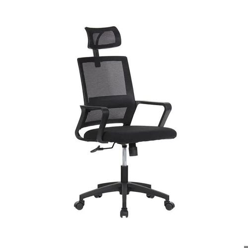 Chaise De Bureau Ergonomique - Outlet - Noir - Dossier En Nylon Mesh - Hauteur Réglable - Design Contemporain