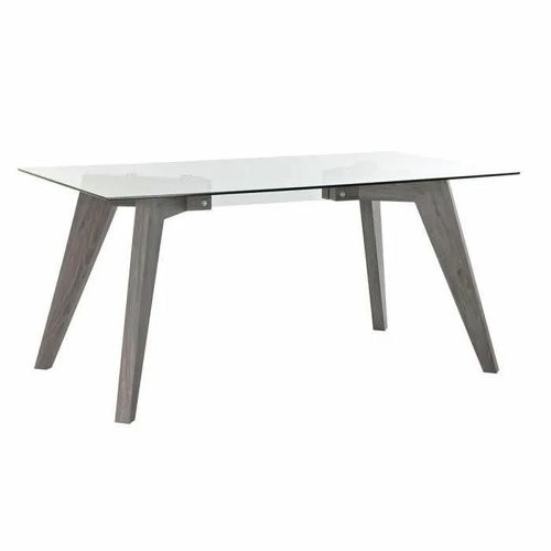 Table De Salle À Manger Verre Gris Transparent Bois Mdf (160 X 90 X 75 Cm)