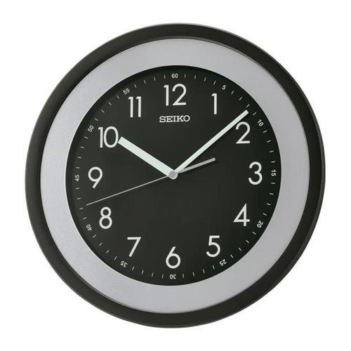 Horloge murale - SEIKO - QXA812K - Plastique noir - 36 cm - Quartz japonais