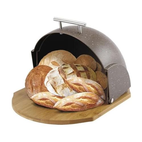 Boîte À Pain - Maestro - Mr-1678-Br - Couvercle Coulissant - Design Moderne - Marrón