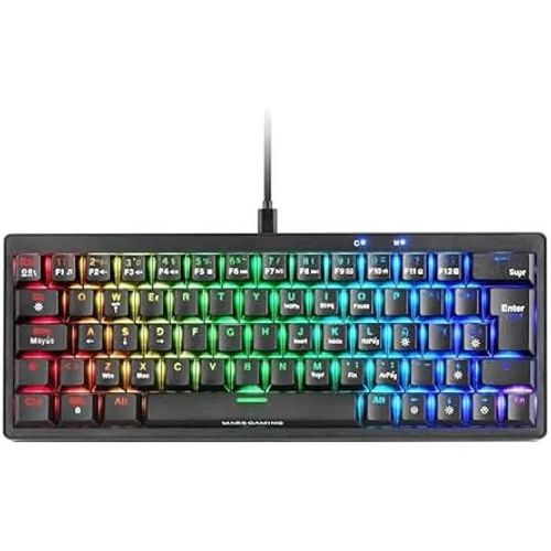 Clavier Mécanique - MARS GAMING - MKMINIPRO - Ultra-Compact 60% - Éclairage RGB - Switch Mécanique Brown