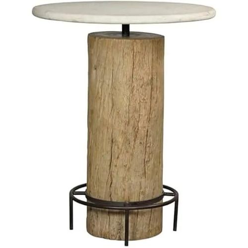 Table D'appoint - Home Esprit - Blanc Naturel - Bois De Teck - 90 X 90 X 114 Cm - Style Contemporain