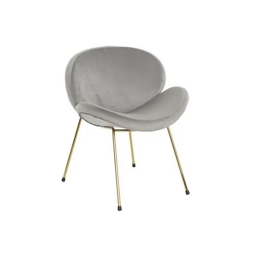 Chaise 62 X 58 X 73 Cm Doré Métal Gris Clair