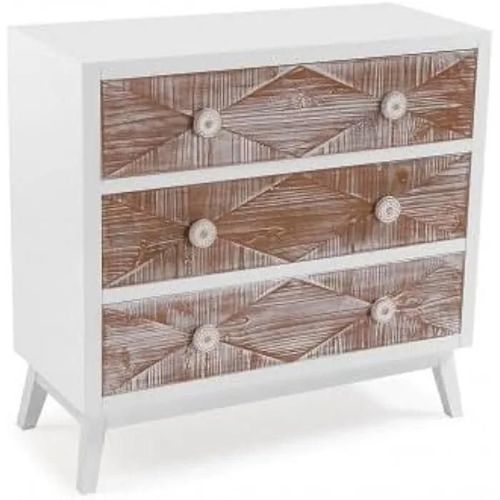 Commode - Versa - Sira - 3 Tiroirs - Bois De Pin Mdf
