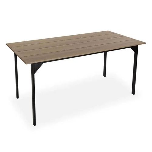 Table Cuisine Ou Salle À Manger - Versa - Collins - 80x75x164,5cm - Table A Manger En Bois Et Métal - Marron Et Noir