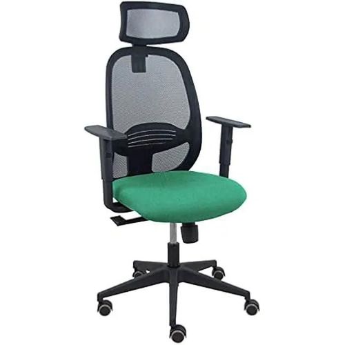 Chaise De Bureau Ergonomique - Piqueras Y Crespo - Modèle Bali - Noir - Accoudoirs Réglables - Tête Réglable
