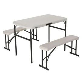 Table De Camping 107 X 61 Cm + Bancs 94 X 21 X 42 Cm - Lifetime
