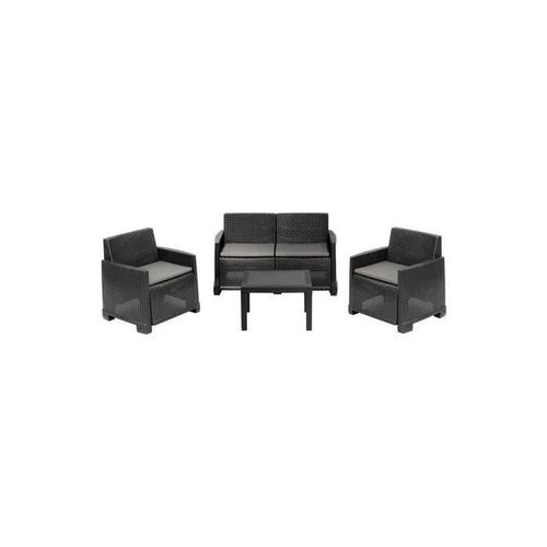 Ensemble De Jardin - Ipae Progarden - Iseo Isec04ag - 2 Fauteuils - 1 Canapé 2 Places - Coussins Inclus
