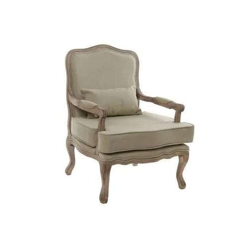 Fauteuil Dkd Home Decor Toile Beige Bois Marron (70 X 62 X 95 Cm)