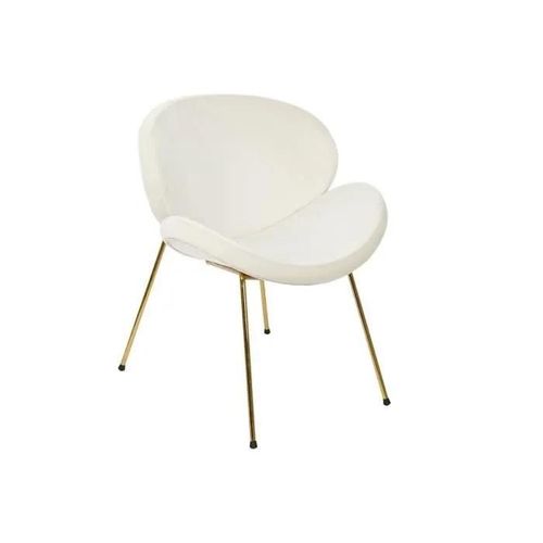 Chaise 63 X 57 X 73 Cm Mousse Doré Métal Bois Blanc