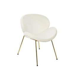 Chaise 63 X 57 X 73 Cm Mousse Doré Métal Bois Blanc