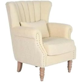 Fauteuil - Home Esprit - Blanc - Bois De Caoutchouc - 1 Place - 76 X 72 X 73 Cm