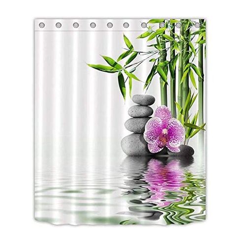 Rideau de douche indien Spa Zen Bouddha Eau Yoga Polyester Waterp