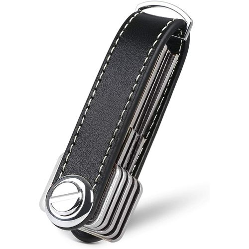 Porte-Cl¿¿S En Cuir Noir 1 Pi¿¿Ce - Porte-Cl¿¿S Homme - Porte-Cl¿¿S D¿¿Tachable - Porte-Cl¿¿S De Poche Intelligent Dans Un Coffret Cadeau Tendance (Pour 10 ¿¿ 12 Cl¿¿S)