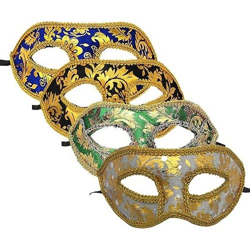 Masque V¿¿Nitien, Lot De 4 Masques De Mascarade Pour F¿ºtes, Bals De Promo Et Carnavals
