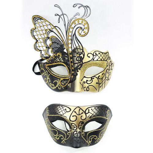 Masques V¿¿Nitiens Dor¿¿S 2 Pi¿¿Ces, Masques De Mascarade En M¿¿Tal, Masques De Couple, Bal, Carnaval
