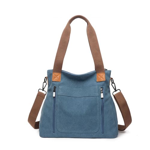 Sacs ¿¿ main en toile (bleu) pour femme, sacoche ¿¿ bandouli¿¿re pour tablette de 12,9 pouces, pour voyage, travail, ¿¿cole, shopping