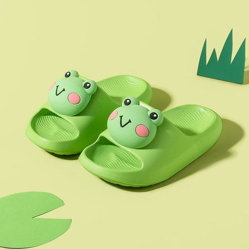 1 Paire De Chaussons De Bain Verts Pour Enfants, Chaussons D'¿¿T¿¿ Pour Filles, Chaussons De Plage Antid¿¿Rapants