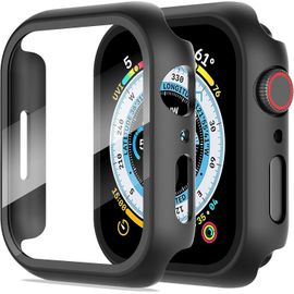 Lot De 2 Coques Pour Apple Watch Series 8/7/6/5/4/Se 2/Se, Protection D'¿¿Cran En Polycarbonate Rigide, Verre Tremp¿¿ Ultra Fin Pour Apple Watch 41 Mm