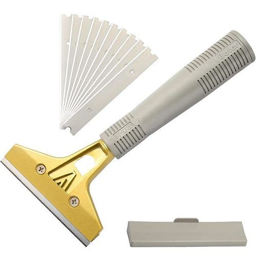 Grattoir industriel ¿¿ 10 lames, grattoir ¿¿ plancha pour papier peint, grattoir ¿¿ vitre, pour colle, carrelage, voiture, miroir, nettoyage, dor¿¿