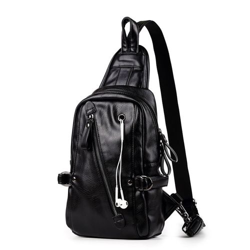 Sac ¿¿ dos tendance pour homme, sacoche de poitrine, de voyage, de loisirs, ¿¿ bandouli¿¿re, diagonale, pour l'¿¿quitation (noir)