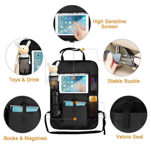 1 Organiseur De Si¿¿Ge Arri¿¿Re De Voiture Pour Enfants, Tapis De Protection Imperm¿¿Able Avec Support Pour Tablette Ipad ¿¿ ¿¿Cran Tactile Extra Large