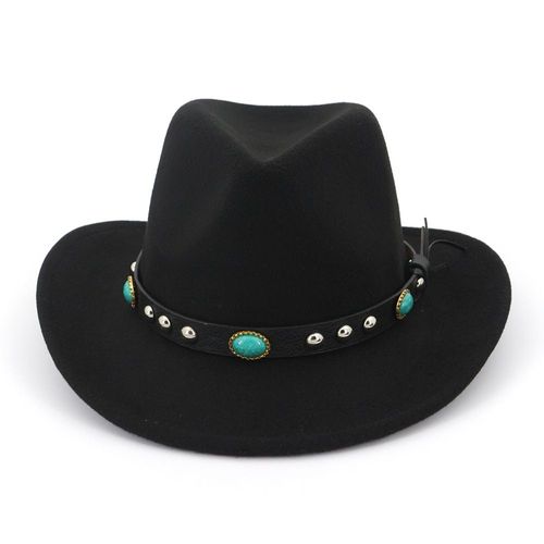 Chapeau De Cowboy Western Tendance Pour Femme Avec Bord Roul¿¿ En Feutre De Vache